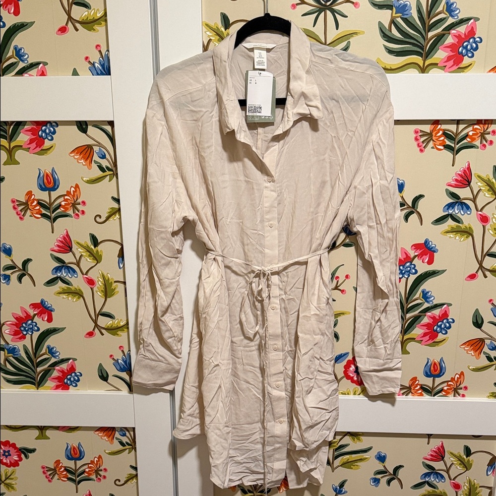 H&M Maternity Light Beige Tie-Waist Tunic